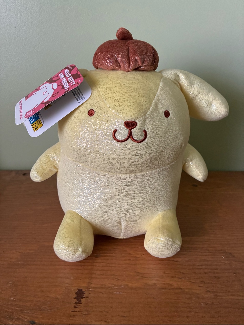 Sanrio Hello Kitty and Friends Pompompurin Glitter detail Plush Toy NWT